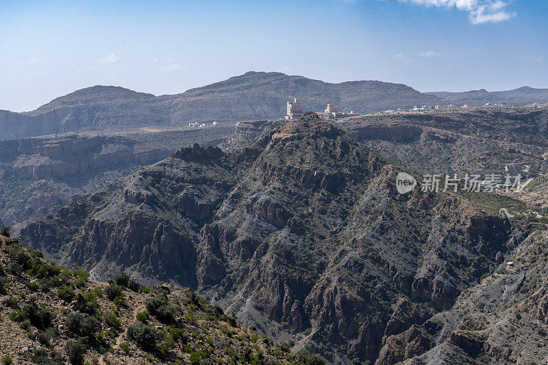 阿曼Jebel Akhdar山区的村庄和梯田